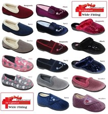 DR LIGHTFOOT Memory Foam Wide Fit Comfort Hard Sole Moccasins Slippers