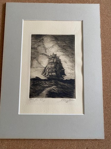 Etching signed pencil - in, w