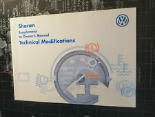 Volkswagen VW Sharan Supplement To Owners Manual Technical Modifications