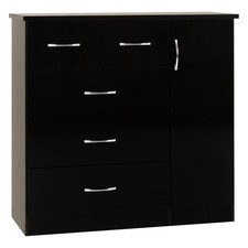 Nevada Black Gloss 5 Drawer