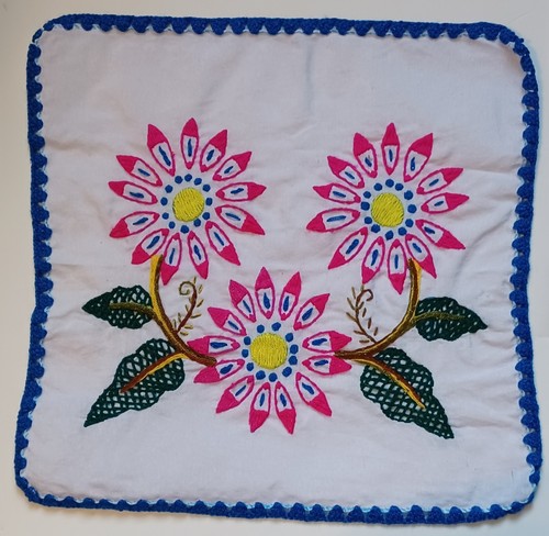 Embroidered dinner napkin - embroidered,
