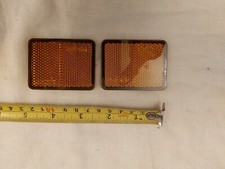 2 X Automotive Amber Reflectors Stick On Used Condition 