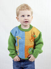 Knitting pattern copy 2438.  Childs animal sweater.  26-31 inch chest