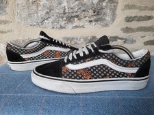 Vans Black And White Tiger Daisy Trainers Uk Size 6, Low Top Skate Shoes Hippy