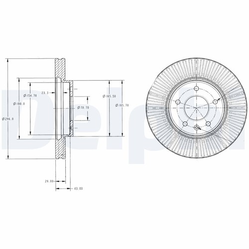 Brake disc delphi bg4092c - brake,