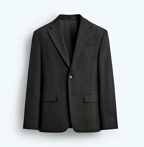 Zara textured check suit set - zara,