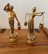 A PAIR OF VINTAGE SPELTER GILT