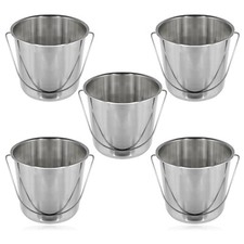 Plant Pot Bucket 12L Stainless Steel Gardening Shrub Flower Planter 12 Litre x 5