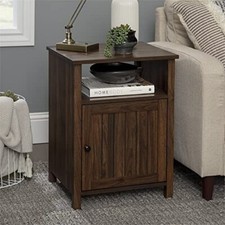 Eden 1 Door Lamp Table Dark Walnut Bed Side Locker Chest