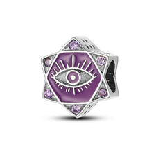 Genuine Sterling Silver 925 pentagram evil hamsa fatima eye charm luck 