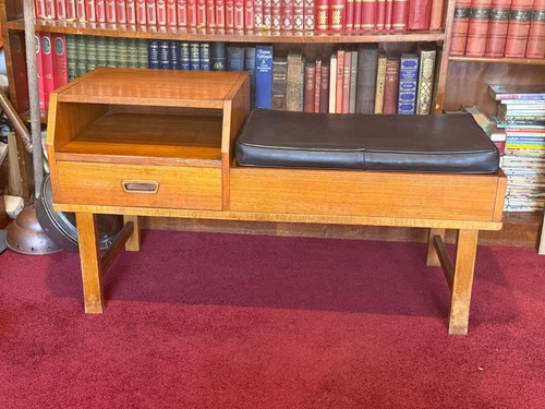 Mid century teak telephone - century,