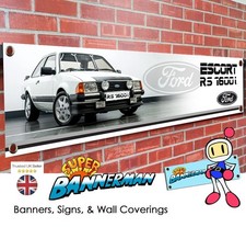 Ford Escort RS 1600i (white) Banner for Garage, Workshop, Showroom
