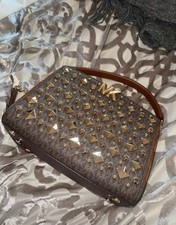 Michael Kors Karlie Medium Studded Logo Satchel