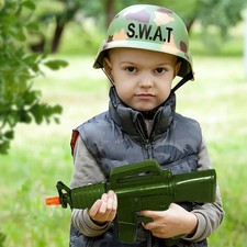 Kids Military Army Play Set with Hard Helmet Toy Gun Handcuffs For Toddler Kids