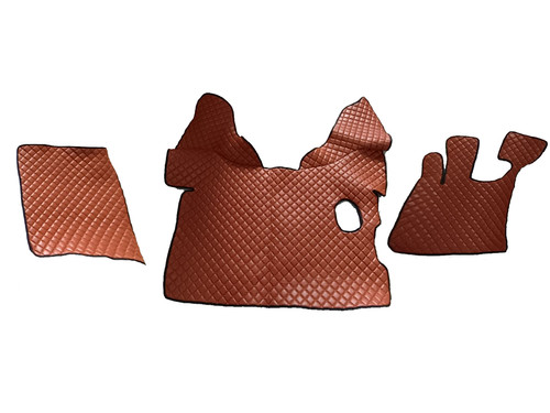Brown eco leather - brown, mats