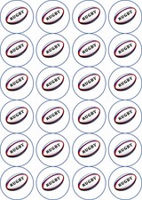 24 x PRECUT Edible Rugby Ball