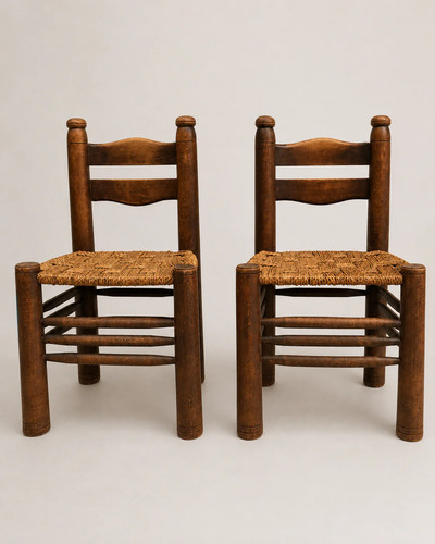 Pair french brutalist oak - pair,