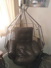 Vintage 1970's Swedish  Swinging Parrot Cage  Chair Gojan Ib Arberg Abra Mobler
