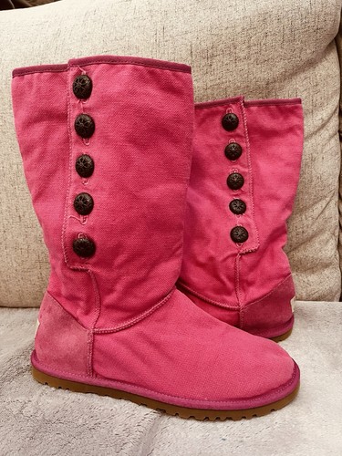 Ugg pink canvas boots size - pink, boots.size