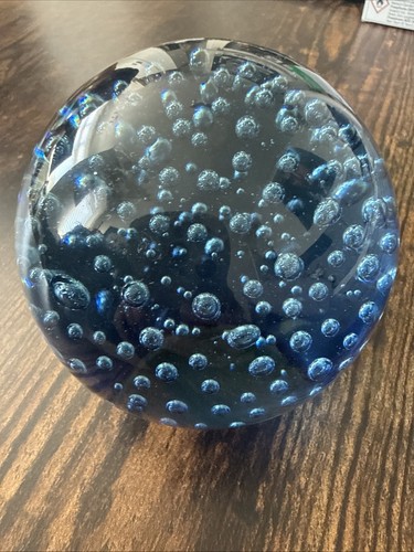 Blue glass bubble ornament - blue,