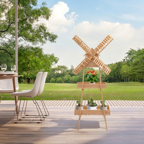 Wooden windmill storage - storage, rack