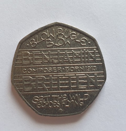 2013 benjamin britten - 50p, coin