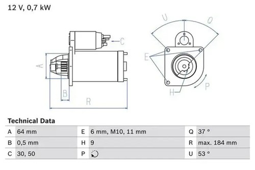Starter motor clockwise - starter,