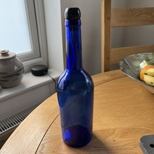cobalt blue glass wine bottle 750ml / 12 Inches with stopper vintage