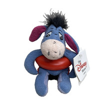 Eeyore Teddy Bear Plush Soft Stuffed Toy Red Swimming Ring Disney Store Beanie