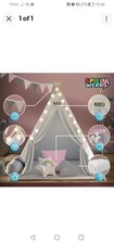 Children's Teepee Tent Kid's 2.5cm Floor Play Mat 3 Pillows Indoor 120x120x160cm