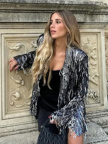 Zara fringed sequin blazer - zara,