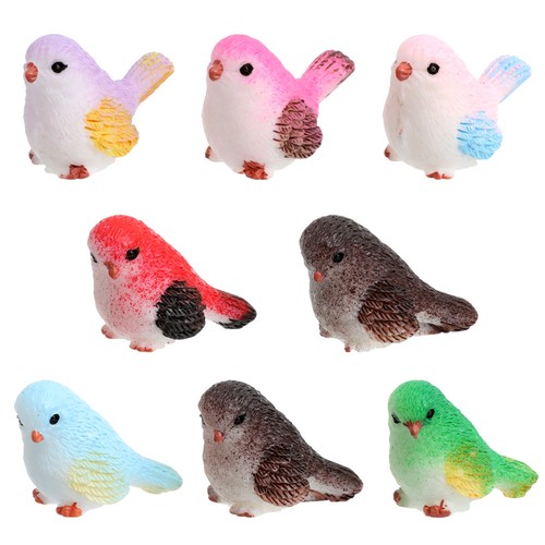 Pcs little bird figurines - 8,