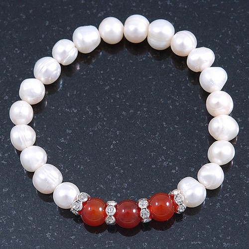 8mm white freshwater pearl - white,