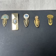 5 Vintage Metal Souvenir Bookmarks Including Readers Digest Pegasus