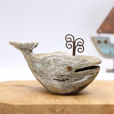Wooden Whale Fish Decor Rustic