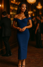 Vesper Womens Navy Plain Dress