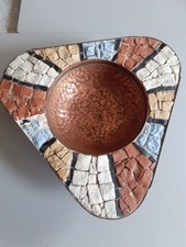 vintage retro Decorative Mosaic and copper Bowl / Dish 