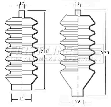 Steering bellow kit - steering, fits
