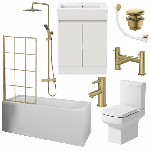 Complete bathroom suite - complete, brass