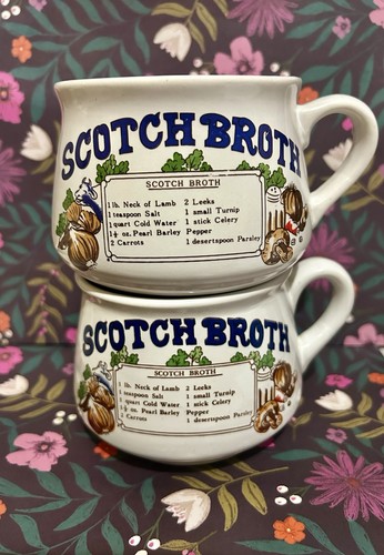 Vintage soup mugs scotch - x2,