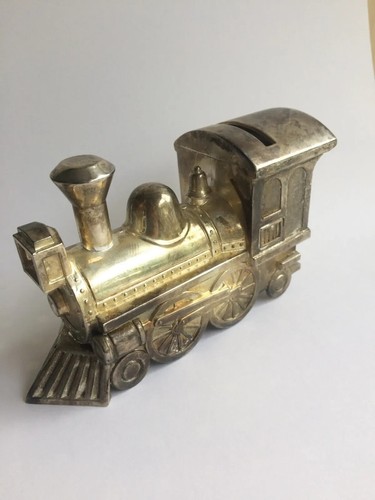 Train piggy bank silver - train, colour