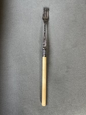 London UK Victorian Hallmarked Sterling Silver and Bone 8.75” Olive Pickle Fork