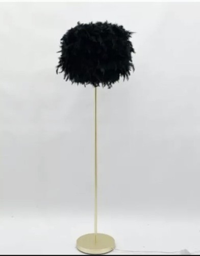 Black feather floor lamp - feather,