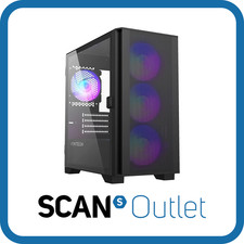 Montech AIR 100 ARGB Case, Black, micro-ATX Chassis w/ Tempered Glass Window, 4x