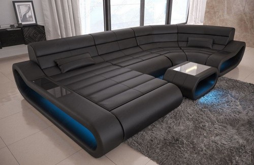 Living area leather sofa usb - leather,