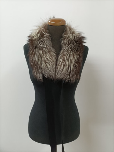 Real fur fox collar silver - collar, in