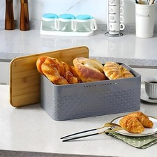 Large Bread Bin with Bamboo