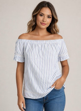 Lipsy Blue White Stripe Shirt
