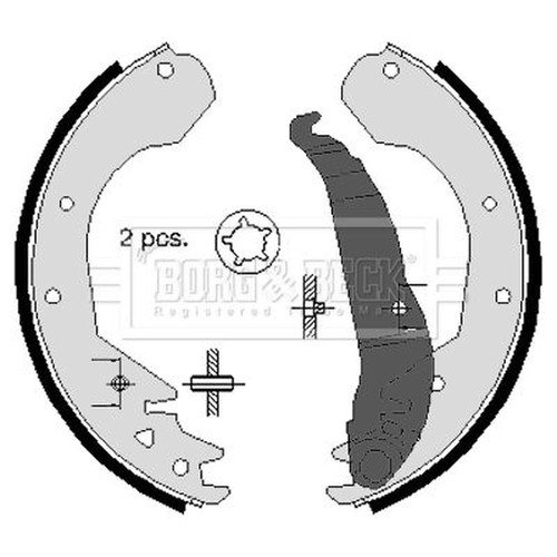 Borg beck brake shoe set - borg,
