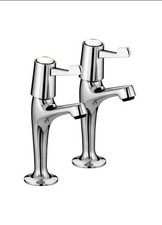 Bristan Lever Chrome Plated High Neck Pillar Taps - VAL2 HNK C CD